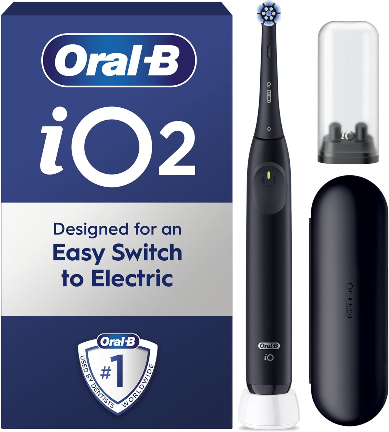 Электрическая зубная щетка Oral-B iO2, 1 головка для ухода за зубной щеткой, 1 дорожный футляр, 1 держатель для путешествий, зубная щетка Oral B для взрослых