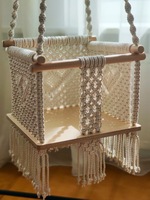 Balançoire pour bébé en macramé faite à la main, jardin extérieur, maison, balançoire pour bébé de luxe, chaise hamac pour enfants