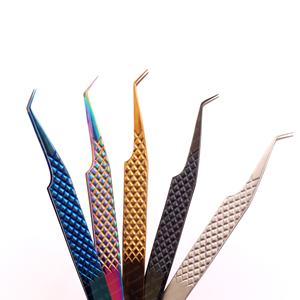 Pinzas de pestañas de acero inoxidable a granel con logotipo personalizado, herramienta de elevación puntiaguda para bronceado de pestañas gruesas y finas - Product Image 2