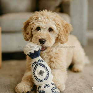 Jouet à mâcher interactif en peluche pour chien, écologique, de luxe, résistant aux morsures, en nylon, avec son, motif Humo Azul, pour usage quotidien - Product Image 2