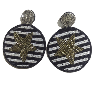 Embroidery Earrings White with Native Colors <b>Beaded</b> Earrings with <b>Fringe</b> India Handmade Earrings - Product Image 4