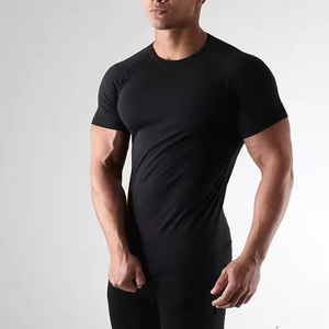 T-shirts d'entraînement de gymnastique pour hommes de haute qualité Conception de logo personnalisé Respirant Surdimensionné Épaule tombante 100% coton OEM - Product Image 2