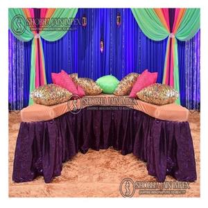 Banco de Madera Marroquí para la Noche de Sangeet, Shobha Jain Impex, Hecho en Delhi, India - Product Image 6