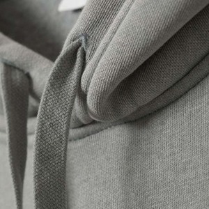 Pull à capuche gris chiné pour hommes polaire personnalisé Streetwear hiver sweats décontractés plaine surdimensionné hommes sweats à capuche - Product Image 5