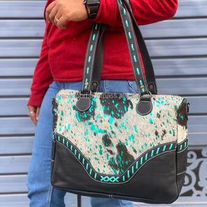 Fabricante personalizado al por mayor OEM 2024 pelo en metálico de cuero genuino de las mujeres bolso de mano de moda bolsos de hombro de gran capacidad - Product Image 2