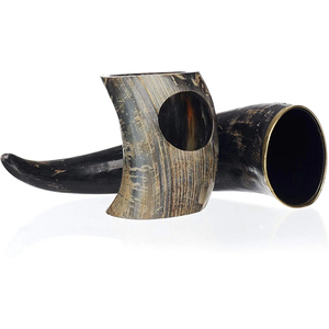 Wholesale Decorative New Design Indian Quality Natural Viking <b>Drinking</b> Horn with Horn <b>Stand</b> Manufacturer From India - Product Image 6