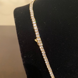 Brillant Cut 3mm Cubain Lien Corde Chaîne En Argent Sterling Moissanite Tennis Diamant Testeur Passe pour Cadeaux De Mariage Or Jaune - Product Image 6