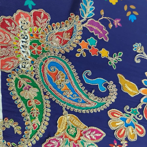 ผ้าเครปปักลายตำแหน่งงานพิมพ์ทำให้แฟนซีด้านบนและ lehenga - Product Image 1