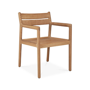 Arm dining chair made of solid teak wood high quality with <b>cushion</b> with natural color for indoor and outdoor. - Product Image 2