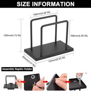 Porte-serviettes en métal classique de luxe de haute qualité, support de table, cuisine, salle à manger, rangement de papier debout, comptoir, taille personnalisée - Product Image 2