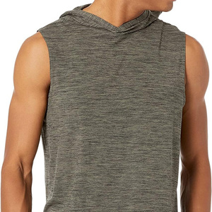 Vente en gros de sweat à capuche sans manches à séchage rapide pour hommes musculation unisexe léger logo personnalisé couleur sweat à capuche sans manches vêtements de sport - Product Image 5