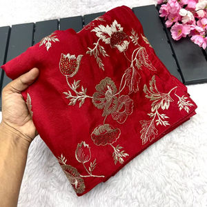 Precio inmejorable para hermoso bordado Zari Work sari rojo con blusa elegante étnico clásico fiesta boda Festival desgaste mujeres - Product Image 1