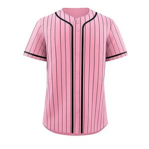 Nueva camiseta de béisbol de alta calidad para hombre, color verde con rayas, OEM, rayas lisas, transpirable, 100% poliéster. - Product Image 5