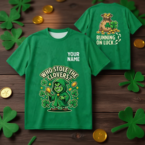 T-Shirt Unisex Personalizzata per San Patrizio, Club dei Scherzi, Grafica Leprechaun, Divertente Quadrifoglio Irlandese Verde, Personalizzabile Promozionale - Product Image 3