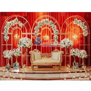 ซุ้มโลหะจัดงานแต่งงานแบบคริสเตียนสำหรับตกแต่งเวที,ซุ้มโลหะสำหรับงานกลางคืนที่หรูหราการตั้งค่ากรอบด้านหลัง - Product Image 1