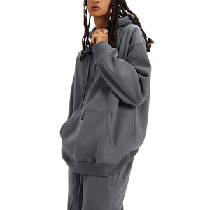 Conjunto de Sudadera con Capucha y Pantalones Deportivos Extra Grandes de Felpa de Algodón para Mujer, de Alta Calidad, Personalizados por el Fabricante - Product Image 2