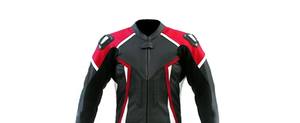 One Piece Motorcycle Leather Racing <b>Suit</b> <b>Black</b> <b>Red</b> & White Professional One Piece Leather Motorcycle Racing <b>Suit</b> with Armor - Product Image 3