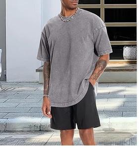 เสื้อยืดผู้ชายซักได้แบบกรดสไตล์วินเทจ - Product Image 5