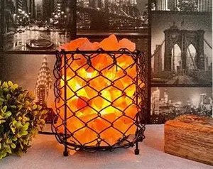 Lampes cylindriques en métal avec morceaux de sel dans des tailles personnalisées, lampes en fer avec morceaux de sel, lampes au sel de l'Himalaya - Product Image 5