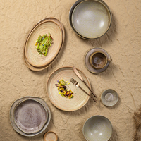 Assiettes en porcelaine pour restaurant, gris lavande mat, bol de service, vaisselle d'usine, plat à soupe et pâtes en céramique, vaisselle pour hôtel et café
