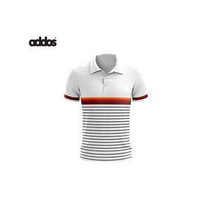 T-shirt de golf coupe sèche et ajustée pour hommes, pour polo, tissu tricoté élastique extensible en coton et polyester unis avec logo personnalisé - Product Image 5
