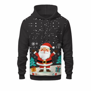 Sudadera con Capucha Unisex de Felpa de Algodón Roja, Temporada de Invierno, Logotipo Bordado con Pedrería en la Parte Delantera, Bolsillo Grande Personalizable - Product Image 5