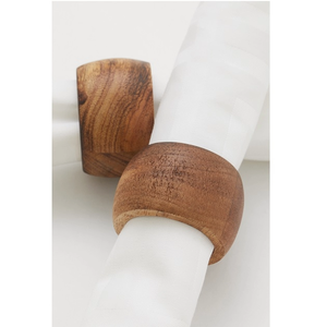 Anneaux de serviette en bois d'acacia gravés à la main de qualité supérieure forme ovale pour les décorations de fête à la maison prix de gros - Product Image 3