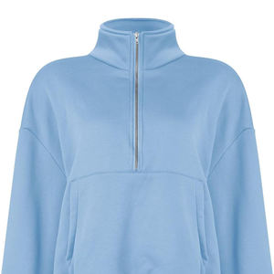 Custom Fashion Oversized Thick <b>Quarter</b> <b>Zip</b> up Turtleneck Sweatshirt for <b>Women</b> - Product Image 5