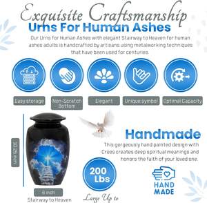 โกศสำหรับเถ้ากระดูกของมนุษย์สำหรับผู้ใหญ่บันไดขนาดใหญ่ไปยังสวรรค์-โกศฌาปนกิจเถ้าศพสำหรับงานศพของผู้ใหญ่โกศที่ระลึก - Product Image 4