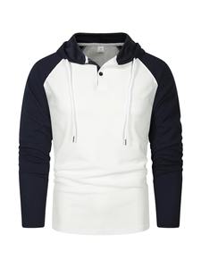 2024 hommes adulte manteau à capuche 100% coton à manches longues hors épaule Simple conception ample pour le printemps automne et hiver - Product Image 5