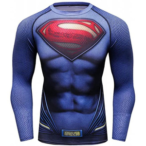 T-shirt de compression respirant pour homme, haute qualité, personnalisé, manches longues, pour entraînement BJJ, en Spandex/Polyester 180g, col rond - Product Image 1