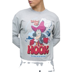 Venta al por mayor 500gsm 100% sudadera de algodón para niños y niñas de cuello redondo con estampado de invierno bordado - Product Image 1