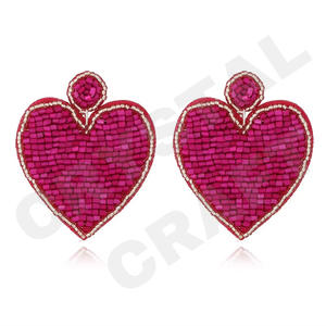 ต่างหูลูกปัดสีส้มแบบทัชดาวน์สำหรับผู้หญิงต่างหูลูกปัดแก้วห้อยแบบสัมผัส - Product Image 2