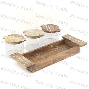 Bandeja para servir chocolate de madera y nácar, diseño más nuevo, forma personalizada, tamaño Ans, bandeja para aperitivos de postre de Color marrón - Product Image 2