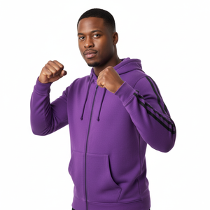 2025 Wholesale Custom <b>Grey</b> Zip up Hoodie for Men Streetwear Fashion Sports Casual <b>Sweatshirts</b> 100% Cotton Front Logo Position - Product Image 4