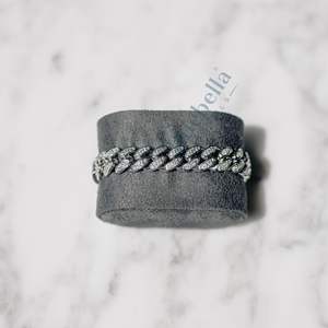 12mm 14K chapado en oro blanco Moissanite & Diamond Prong Cuban Bracelet Fine Iced Hip Hop Style Brazaletes para hombres - Product Image 4