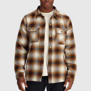Camisa de Franela Cepillada Personalizada de 220 GSM para Hombre, Camisa Sólida Tipo Shacket, 100% Fibra de Bambú, Transpirable, Ecológica, con Protección UV y Cuello Camisero - Product Image 5