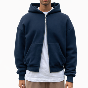 Sweat à capuche en polaire pour homme de qualité supérieure avec intérieur brossé doux, fermeture éclair en métal durable, design ample et confort quotidien - Product Image 3