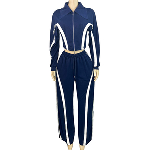 Conjunto Casual de 2 Piezas para Mujer, Chaqueta con Cierre y Pantalones Anchos de Estilo Informal, Ropa de Invierno para Mujer - Product Image 3