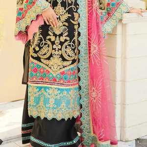 ชุดเจ้าสาวดีไซน์เนอร์ชุดแต่งงานชุดแต่งงานสไตล์อินเดียและปากีสถานแบบผ้าจอร์เจียสำหรับสุภาพสตรี - Product Image 4