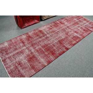 3.3x9.7 ft Turkish Rug, <b>Red</b> Plants & trees Vintage Rug <b>Wool</b> - Product Image 2