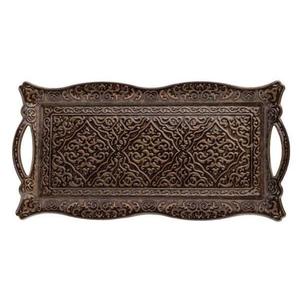 Bandeja de servicio de latón y metal de diseño premium antiguo con detalles ornamentados, forma y tamaño personalizados, use la bandeja de servicio al mejor precio - Product Image 1