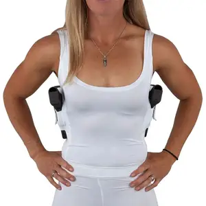 Mulheres do OEM Escondido Carry Camisas sem mangas Tanque Tactical Gear Mulher Side Gun Bolsos Holster Tank Top