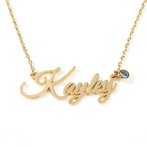 Jeulia Personalized Sterling Silver <b>Name</b> <b>Necklace</b> <b>with</b> <b>Birthstone</b>-Trendy Rhodium Plated Gift - Product Image 1