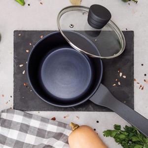 Set of 3 <b>Casserole</b> Dishes <b>with</b> <b>Lids</b> 202428cm and Saucepan 16cm in Cast Aluminum + Grill <b>Pan</b> 28x28cm in Non-Stick Forged - Product Image 2