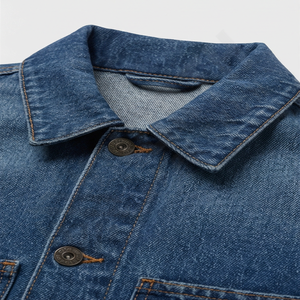 Chaqueta Vaquera Azul Claro para Hombre, Informal, con Cierre, Forro Acolchado, Estilo Urbano, Corte Ajustado, Duradera, Retro, Clásica - Product Image 4