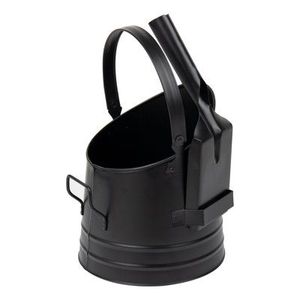 Cubo de carbón de hierro hecho a mano vintage para almacenamiento de chimenea doméstica con acabado negro rústico y mango resistente - Product Image 1