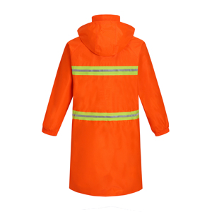 Chaqueta Impermeable Reflectante de PVC y Poliéster Verde Fluorescente de Alta Resistencia, Impermeable Largo Industrial para Senderismo - Product Image 4
