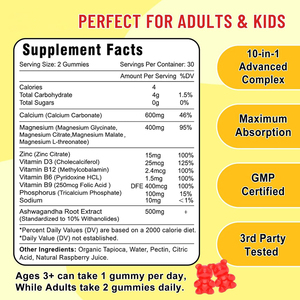 Gomitas para el Sistema Inmunológico, Salud Ósea y Muscular, Bajo Precio, Magnesio, Calcio, Vitamina Zinc para Adultos - Product Image 2