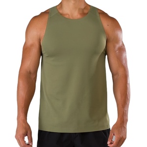 OEM Men Jersey Muscle Singlet Sleeveless Fitness Running Wear Tank Top Manufacturer 90% Spandex 10% Nylon Elastane Material - Product Image 1